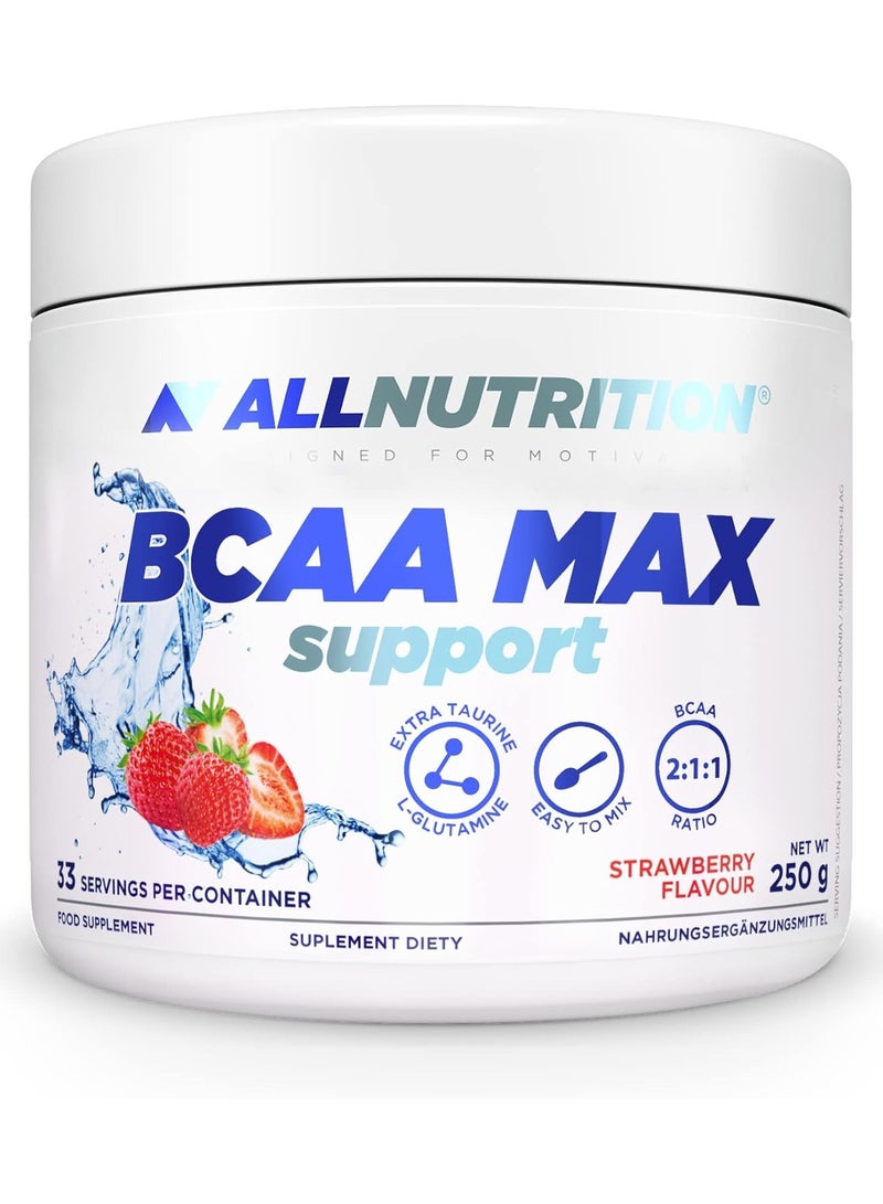 ALLNUTRITION BCAA MAX Support Strawberry Flavor 250g, 33 Serving