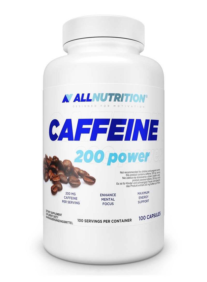 ALLNUTRITION CAFFEINE 200 power 100 Capsules 100 serving