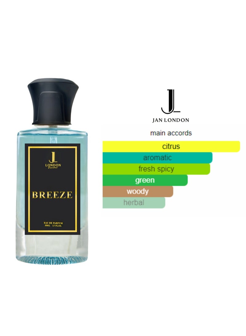 JAN LONDON ESSENTIAL - BREEZE EDP Perfume For Men And Women Long Lasting Unisex Fragrance Inspired Perfumes for Ladies & Gents 50ml