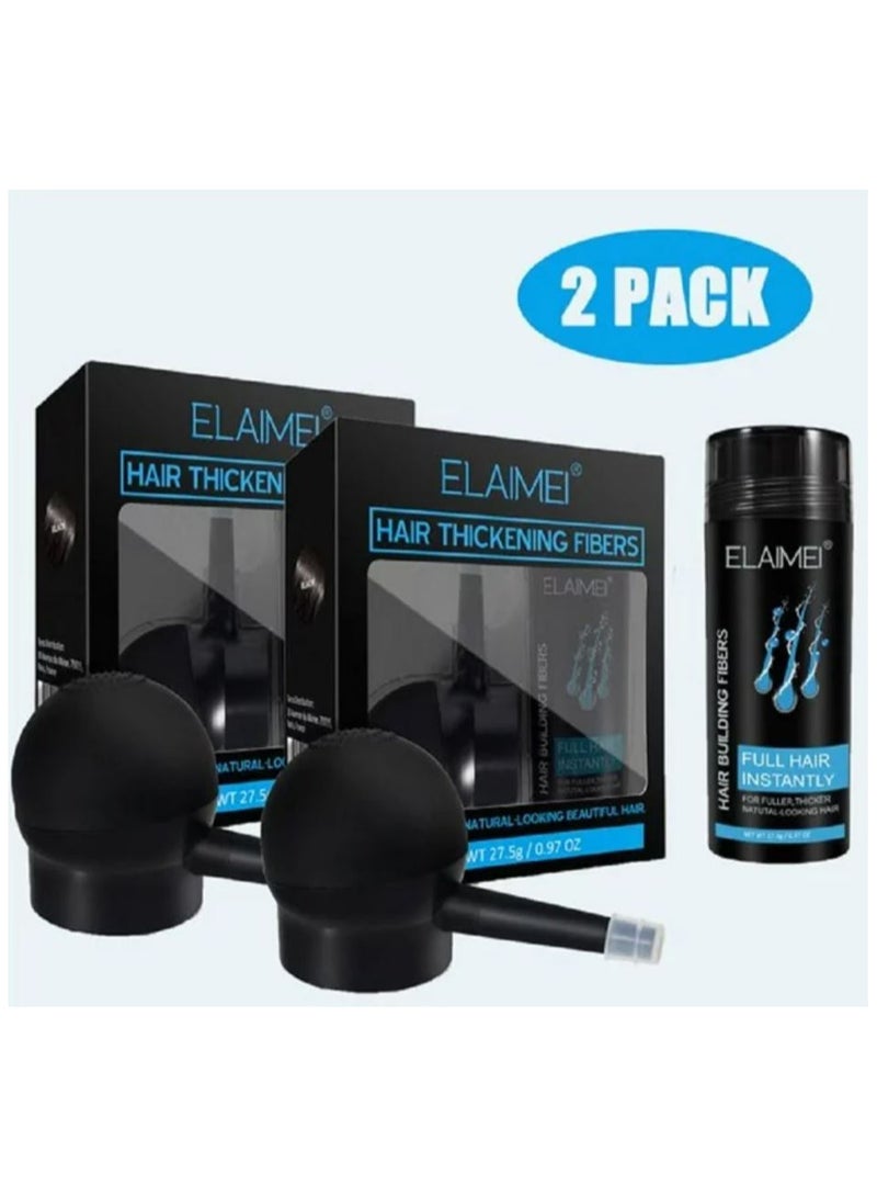 Pack Of 2 Hair Thickening Fibers with Free Applicator For Both Men and Women 2 X 27.5g