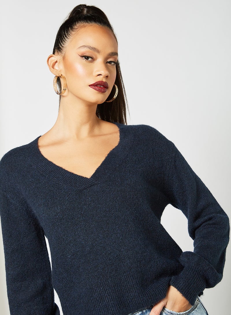 V Neck Sweater Navy