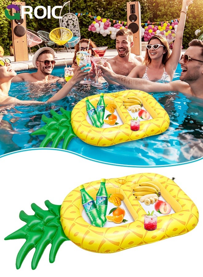 Floating Cooler, Floating Drink Holder, Giant Pineapple Inflatable Drink Holder Filled with 2 Holders for Beach, Jacuzzi and Pool, Pool Drink Floats for Swimming Pool Party Beach Party Decorations