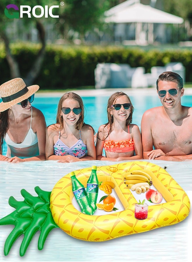 Floating Cooler, Floating Drink Holder, Giant Pineapple Inflatable Drink Holder Filled with 2 Holders for Beach, Jacuzzi and Pool, Pool Drink Floats for Swimming Pool Party Beach Party Decorations