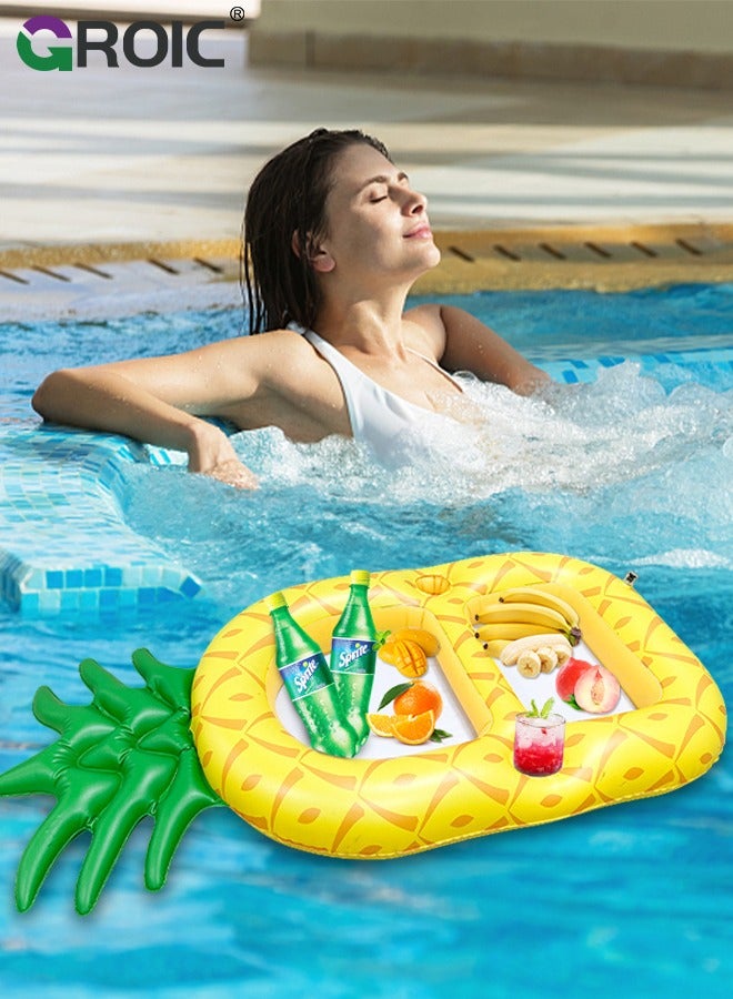 Floating Cooler, Floating Drink Holder, Giant Pineapple Inflatable Drink Holder Filled with 2 Holders for Beach, Jacuzzi and Pool, Pool Drink Floats for Swimming Pool Party Beach Party Decorations