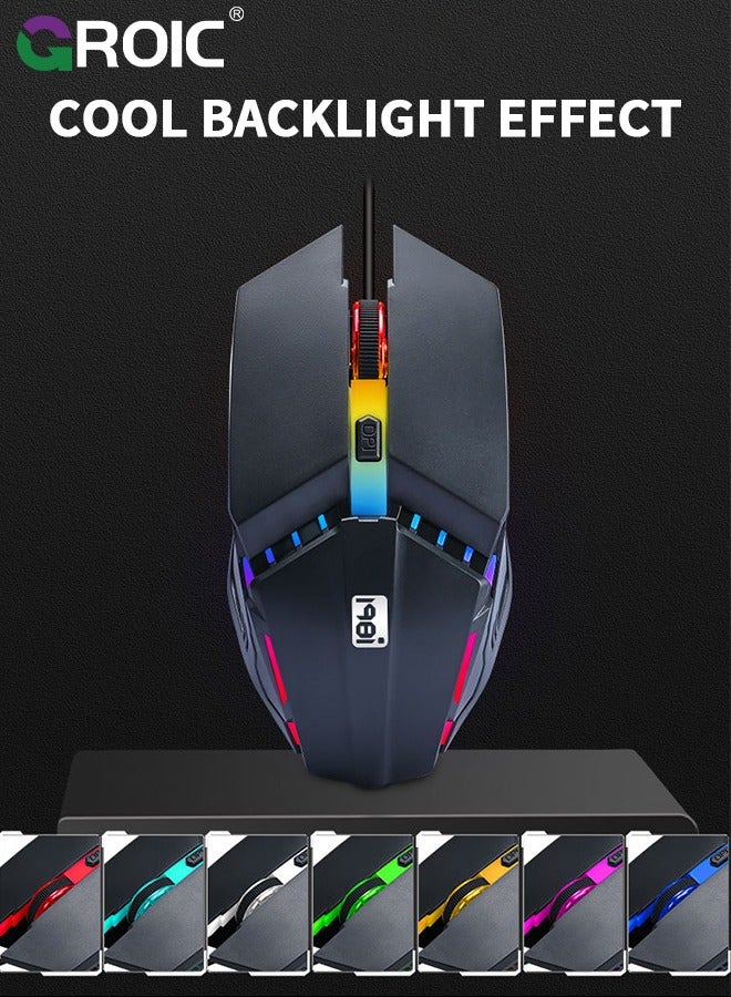 One-Handed RGB Gaming Keyboard and Mouse Combo, 35 Keys Mini Gaming Keypad, 6D Gaming Mouse, Portable Game Controller for PC Gamer