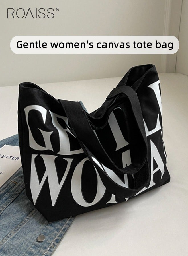 Large Capacity Printed Shoulder Bag Women'S Fashion Versatile Mom Bag Daily Commuting Wear-Resistant Zipper Closure Tote Bag