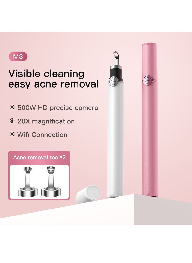 M3 Visual acne needle Android4.4/IOS 240mAh  Blackhead Acne Blemish Removal Tool (White)