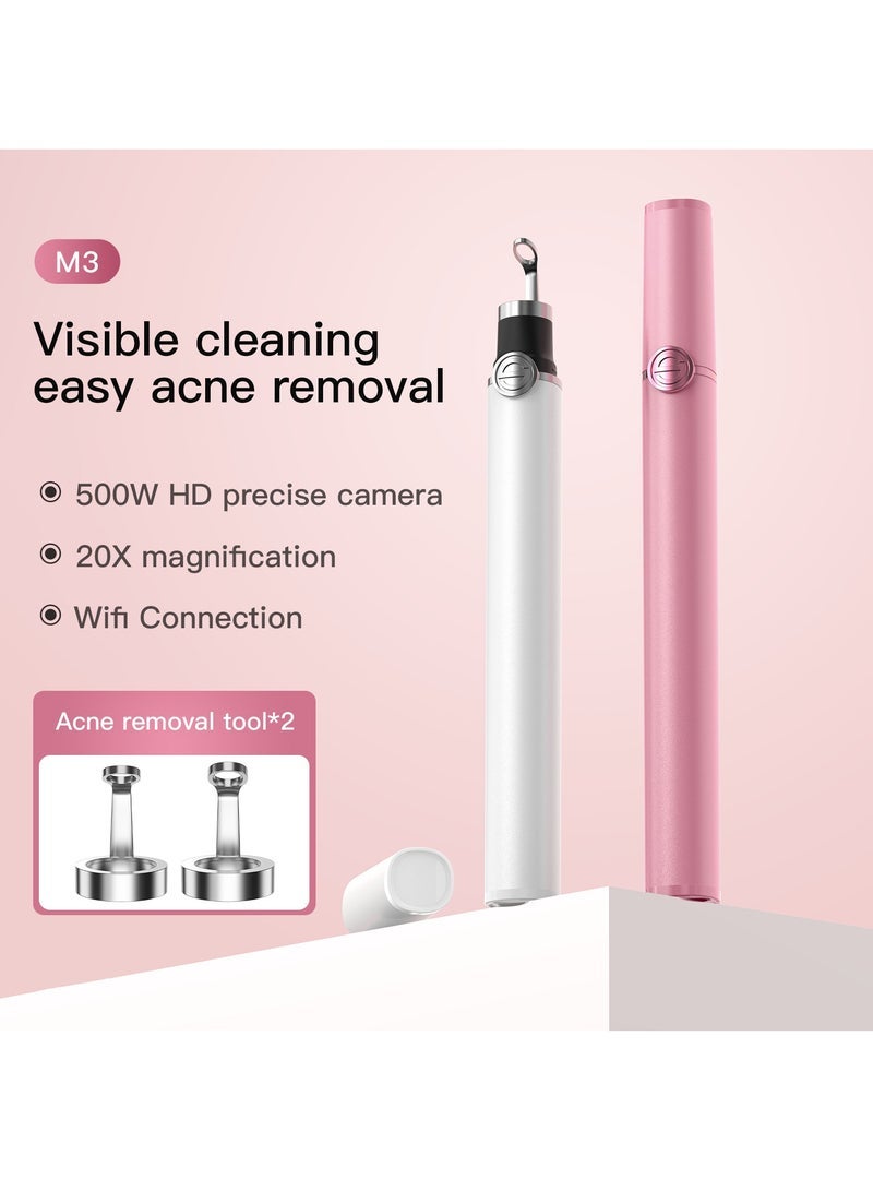 M3 Visual acne needle Android4.4/IOS 240mAh  Blackhead Acne Blemish Removal Tool (Pink)