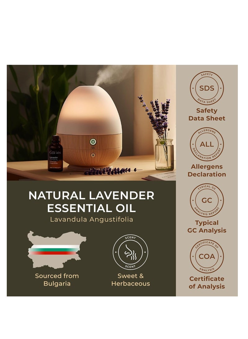 Gya Labs Lavender Essential Oil for Diffuser - 100% Natural Lavender Oil for Skin, Lavender Oil Essential Oil for Hair & Massage - 100% Pure Aromatherapy Oils (0.34 fl oz)