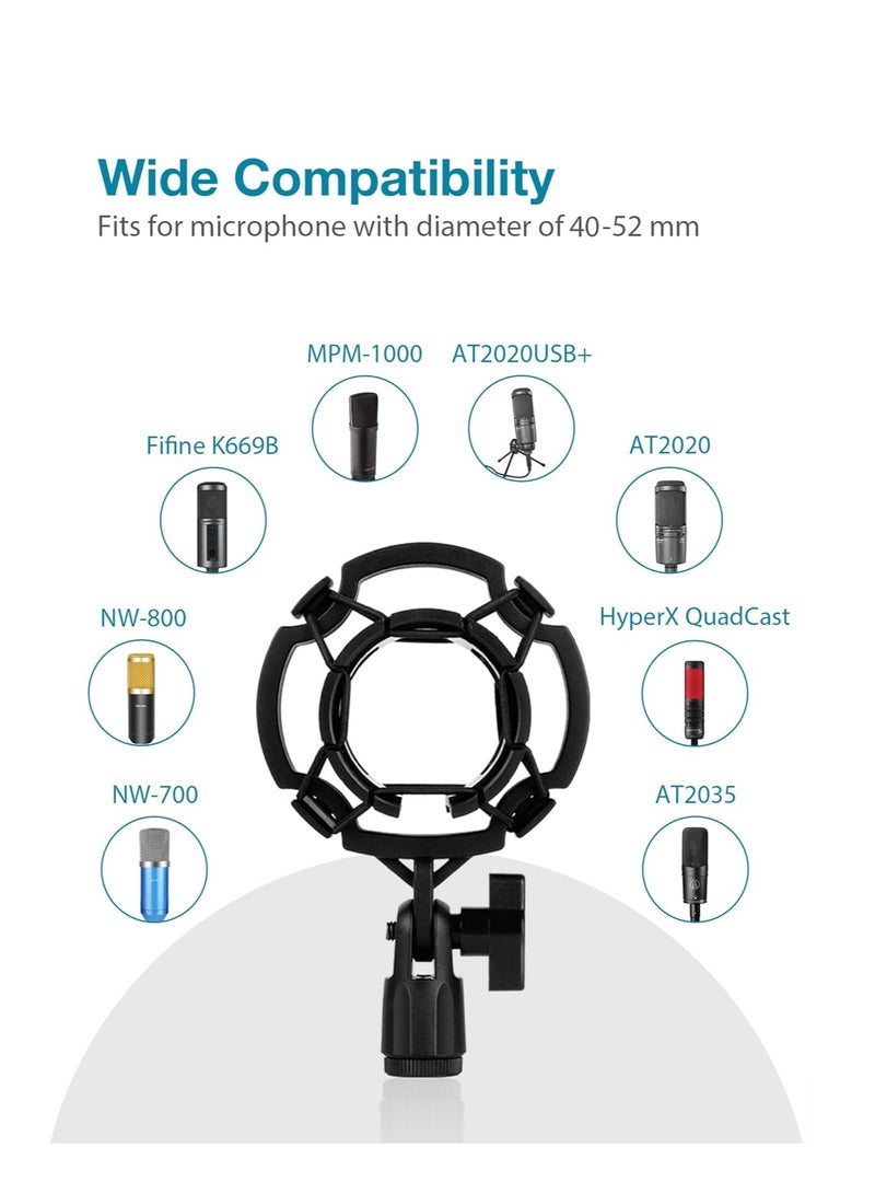 InnoGear Microphone Stand Mic Boom Arm for Blue Yeti HyperX QuadCast S SoloCast Snowball Fifine K669B and other Mic, with Shock Mount Windscreen Pop Filter Mic Clip Holder Cable Ties, Medium