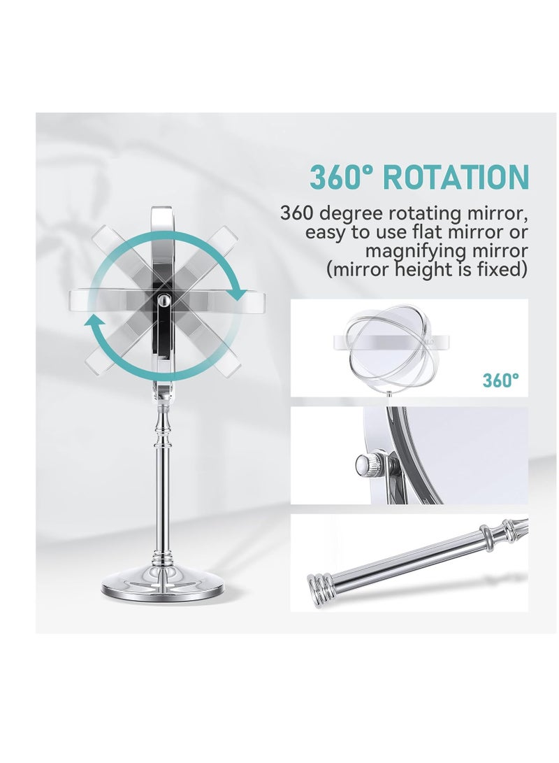 Magnifying Mirror 20x, Double Sided 1X & 20X Magnifying Mirror on Stand, Large Tabletop Magnified Vanity Mirror, Magnified Mirror with 360°Rotation for Bathroom or Bedroom,8.6 Inches