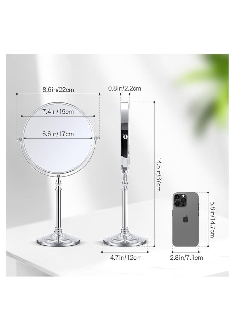 Magnifying Mirror 20x, Double Sided 1X & 20X Magnifying Mirror on Stand, Large Tabletop Magnified Vanity Mirror, Magnified Mirror with 360°Rotation for Bathroom or Bedroom,8.6 Inches