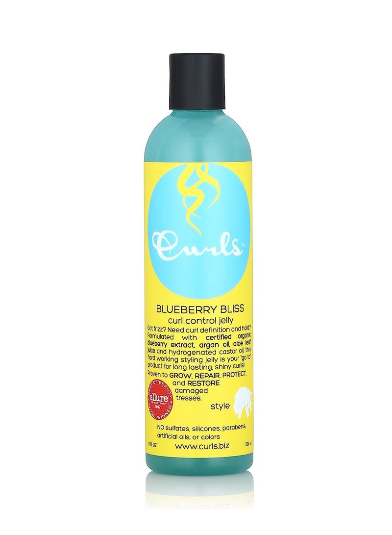 Curls Blueberry Bliss Control Jelly - 8 oz, Define & Defrizz, Wash and Go's, Twist Outs & Braid Outs, for Wavy, Curly, and Coily Hair Types