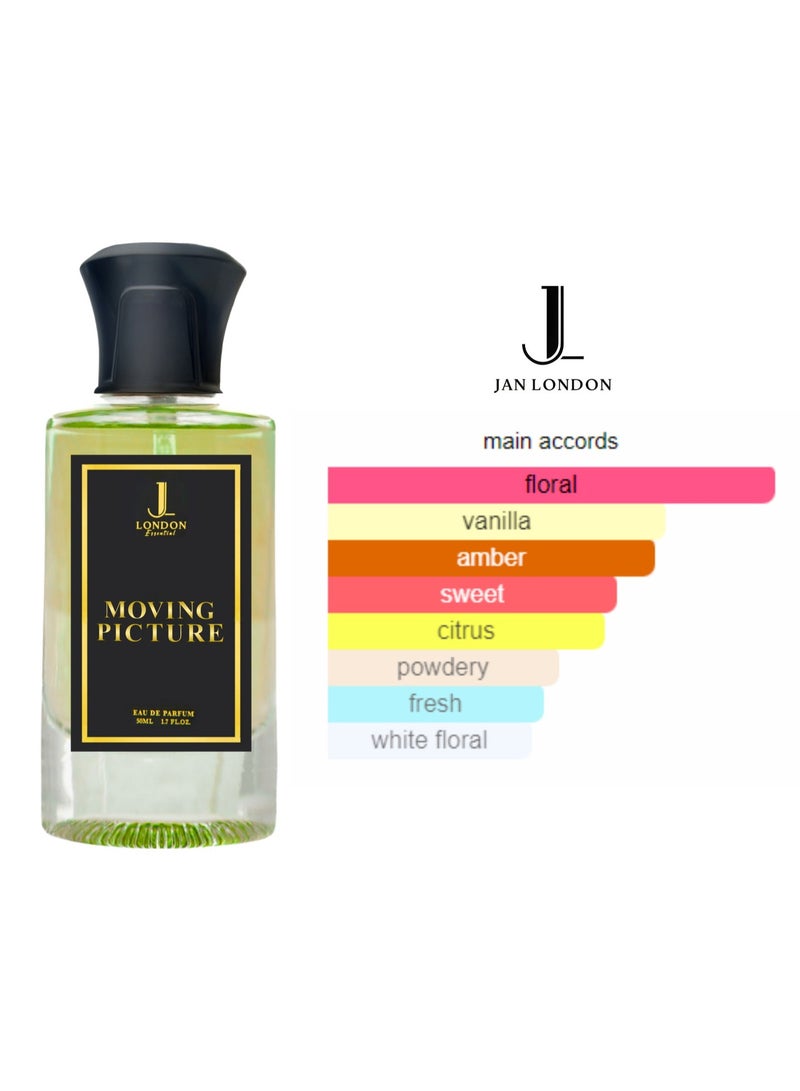 JAN LONDON ESSENTIAL - MOVING PICTURE EDP Perfume For Men And Women Long Lasting Unisex Fragrance Inspired Perfumes for Ladies & Gents 50ml