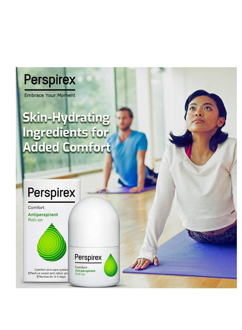 Perspirex Comfort Antiperspirant for Men and Women – Roll On Deodorant for Protection Against Sweat and Odour