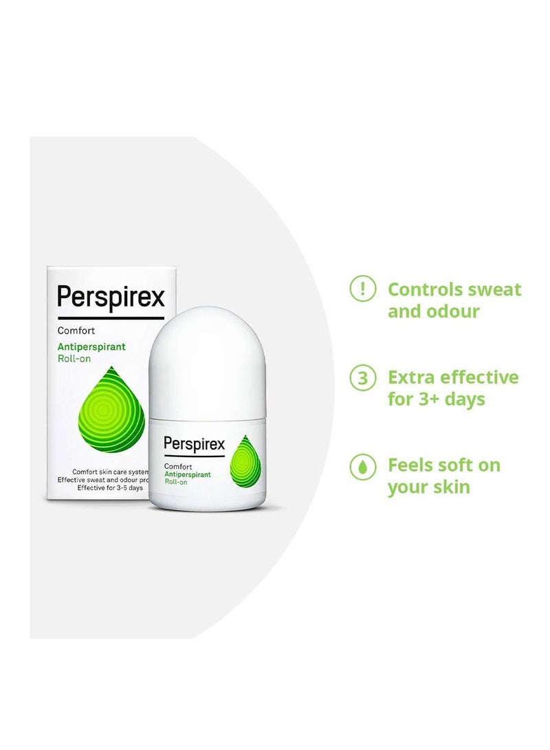 Perspirex Comfort Antiperspirant for Men and Women – Roll On Deodorant for Protection Against Sweat and Odour