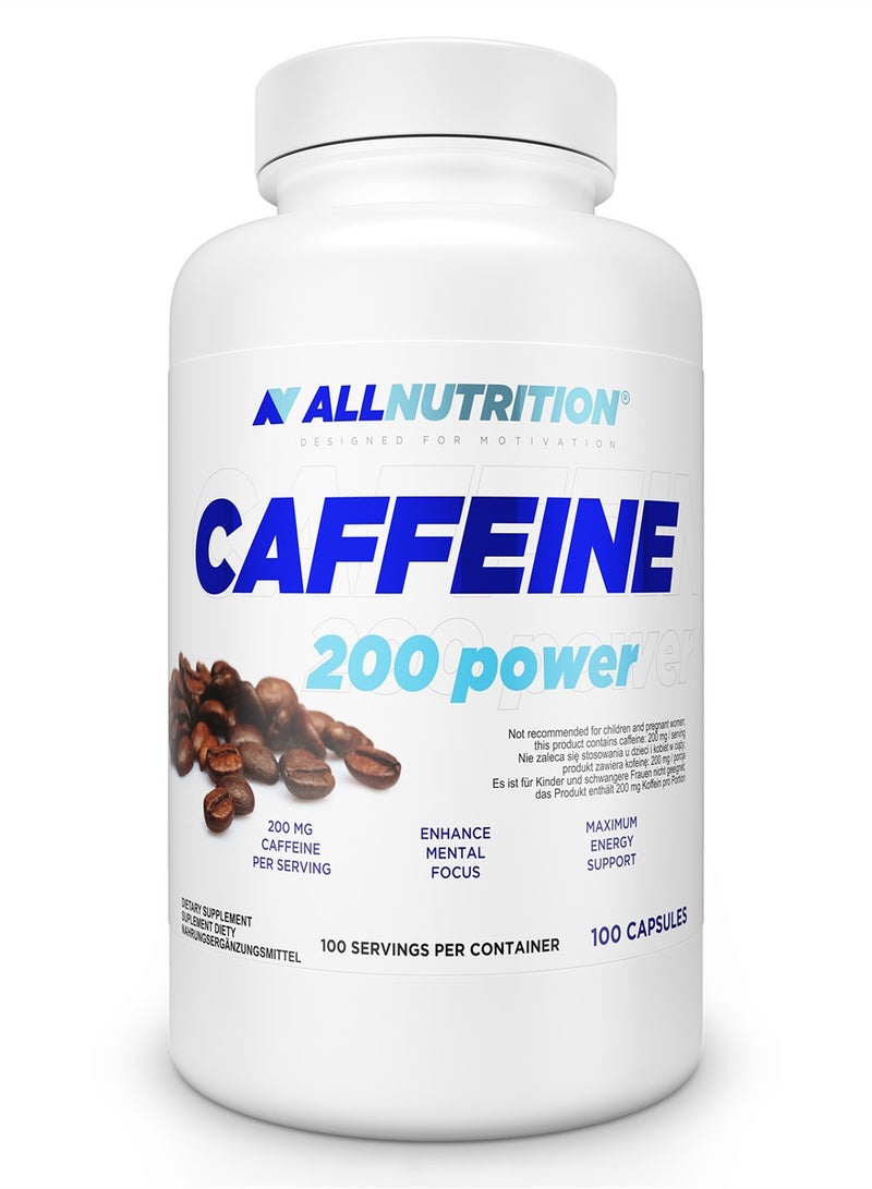 ALLNUTRITION CAFFEINE 200 power 100 Capsules 100 serving