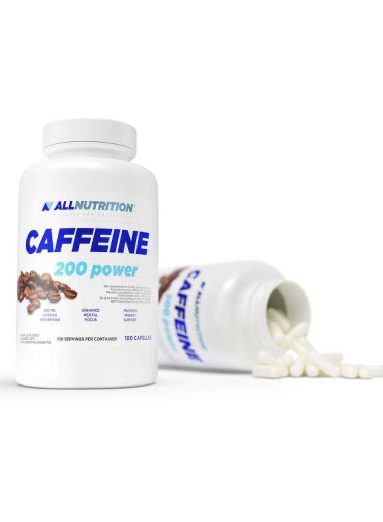 ALLNUTRITION CAFFEINE 200 power 100 Capsules 100 serving