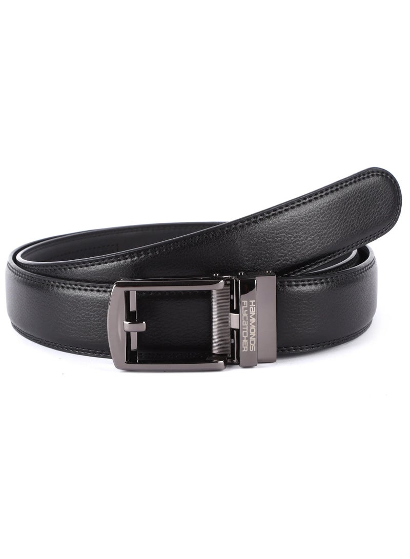 Leather Belt for Men - Perfect for Formal and Casual Wear - Adjustable Waistband up to 46 Inches - Auto lock Belt for Formal and Casual Wear (9SF1)