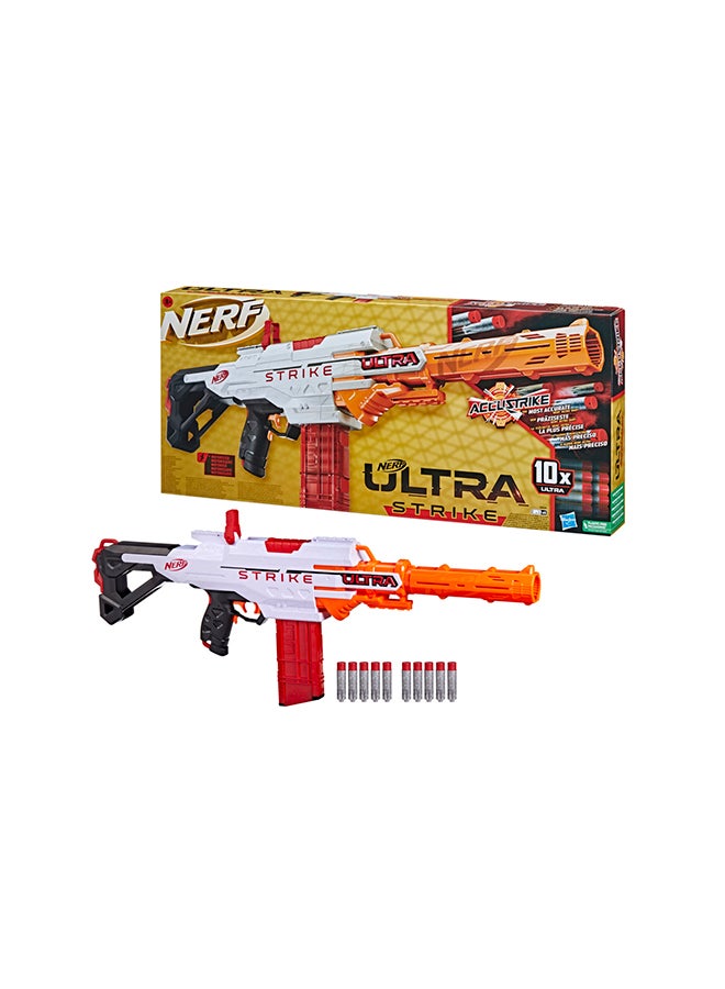 Ultra Strike Motorized Blaster, 10  AccuStrike Ultra Darts, 10-Dart Clip, Integrated Sight, Compatible Only with  Ultra Darts