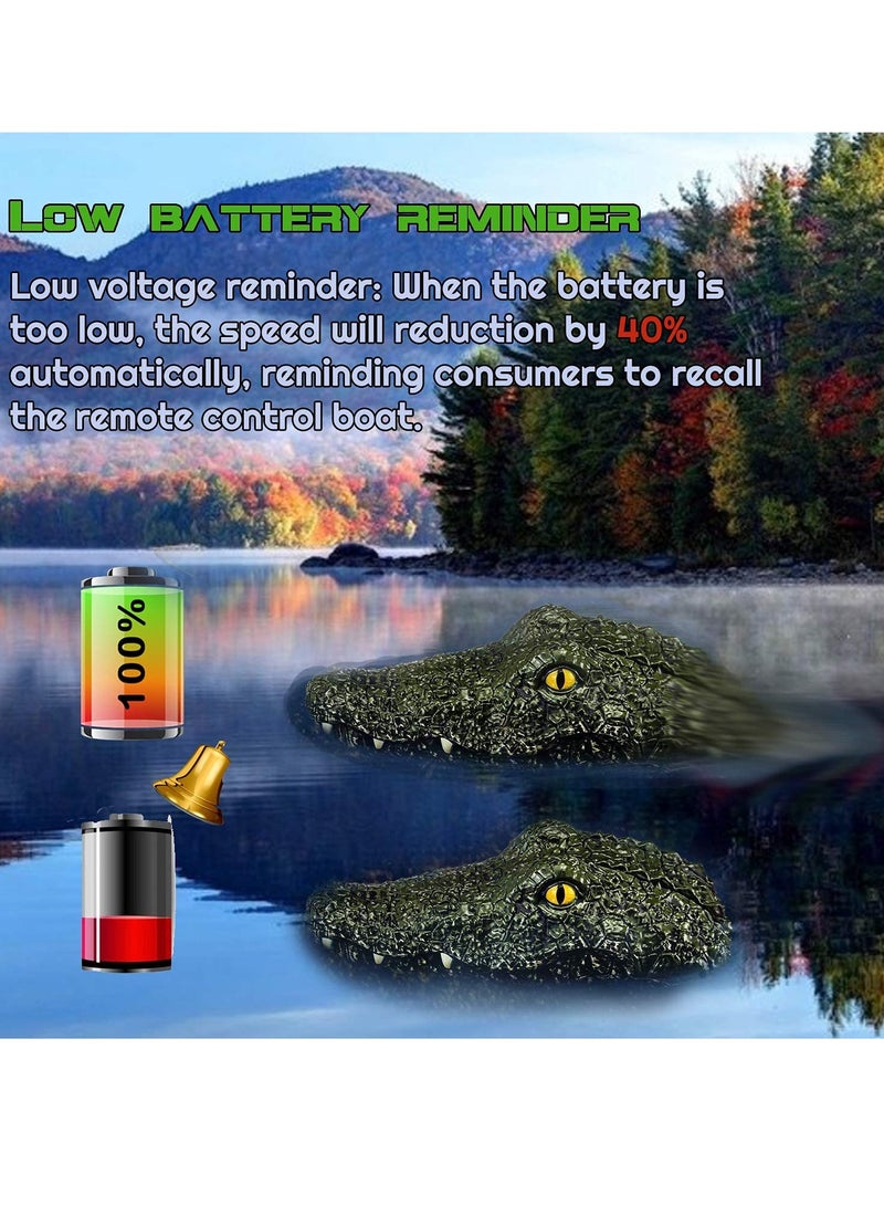 Remote Control Boat 2.4G High Speed Simulation Crocodile Head Water Toys for Pools and Lakes Floating Crocodile Head High Simulation Alligator Head RC Boats Prank Toys for Adults and Kids