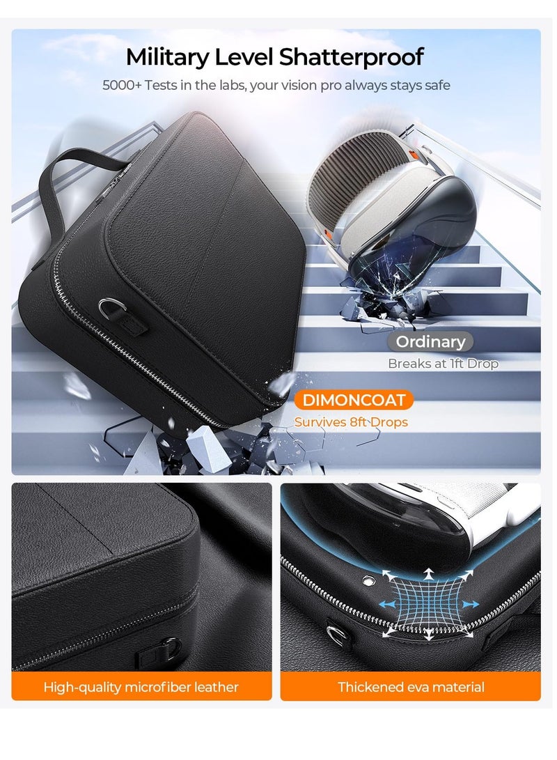 Portable Travel Case for Vision Pro Meta Oculus Quest 2 Quest 3 Dual Use Portable Zipper Hard Carrying Case 10X Military Protection Storage Home case with power supply Suitable for Travel Storage