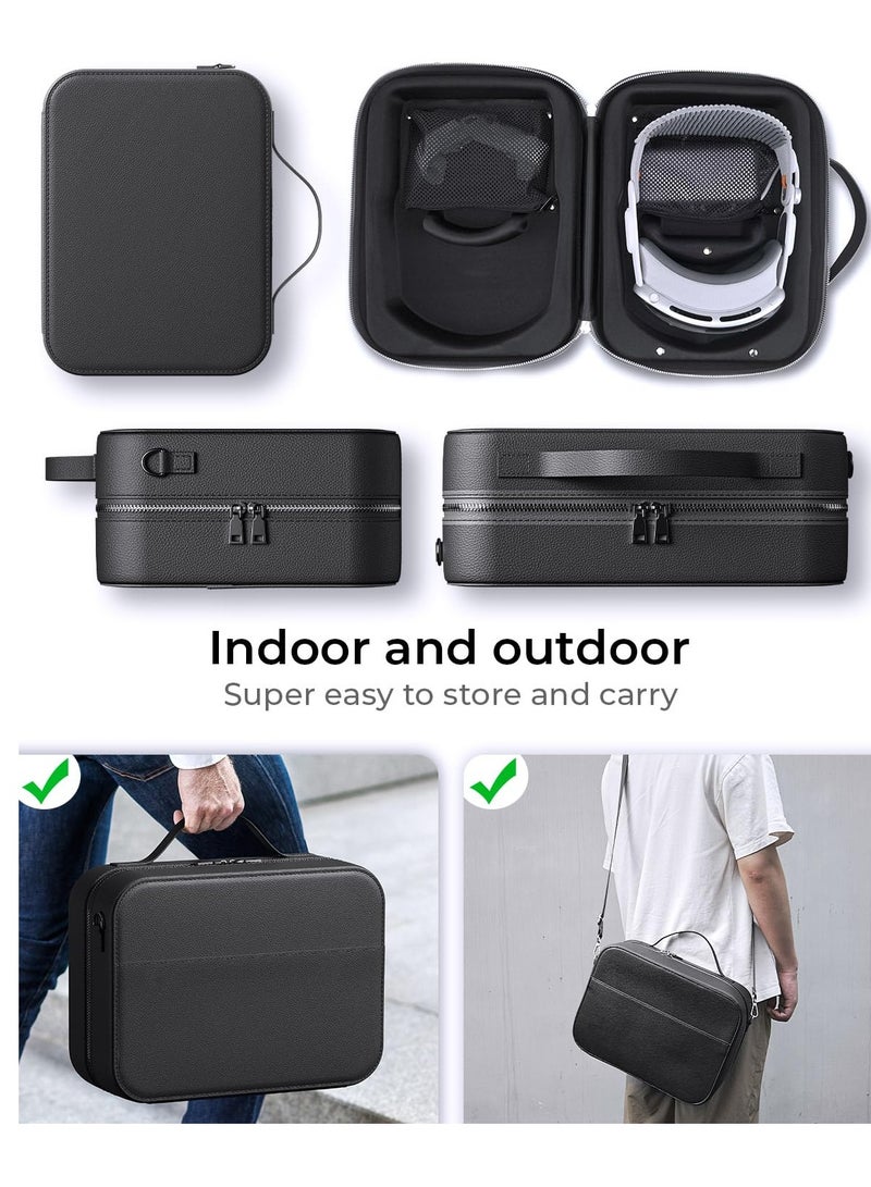 Portable Travel Case for Vision Pro Meta Oculus Quest 2 Quest 3 Dual Use Portable Zipper Hard Carrying Case 10X Military Protection Storage Home case with power supply Suitable for Travel Storage