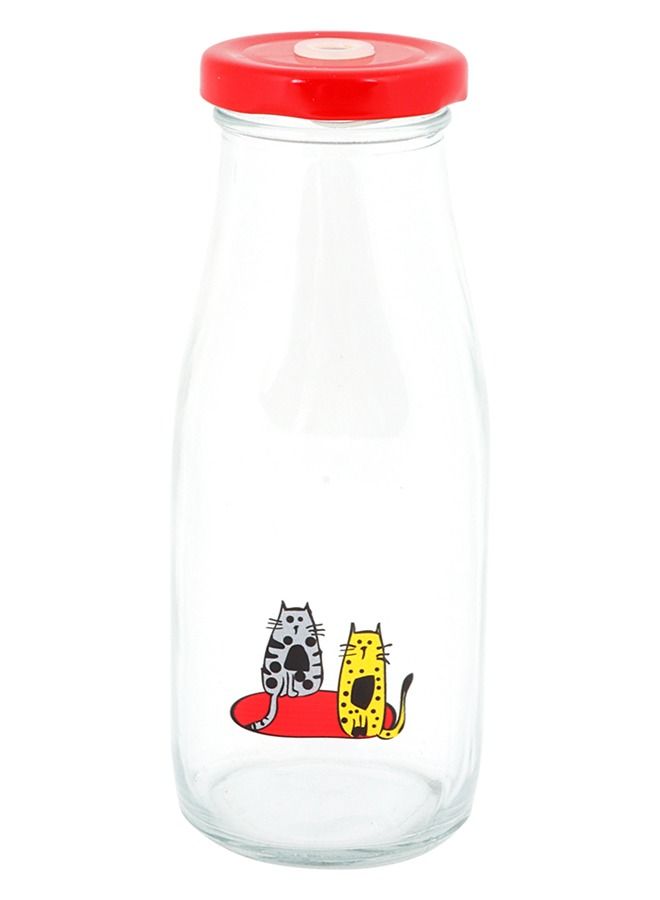 Biggdesign Cats Lemonade Glass Bottle 320 ML Red