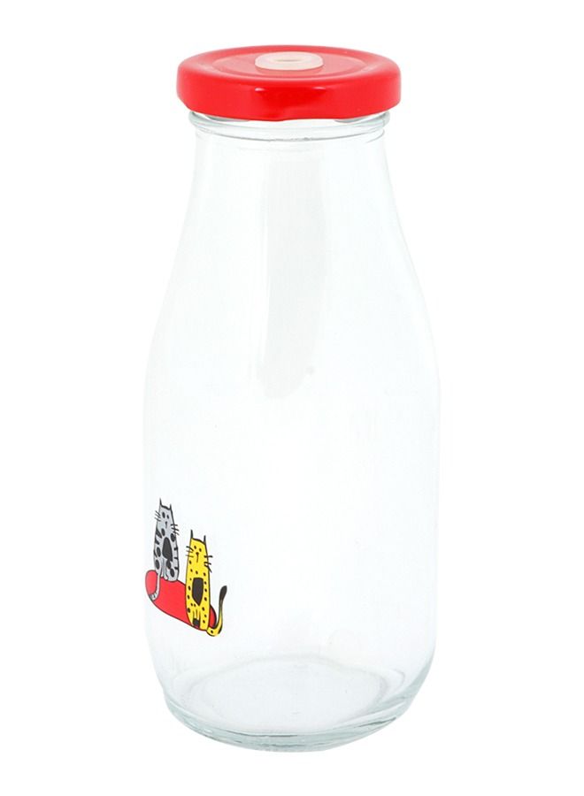 Biggdesign Cats Lemonade Glass Bottle 320 ML Red