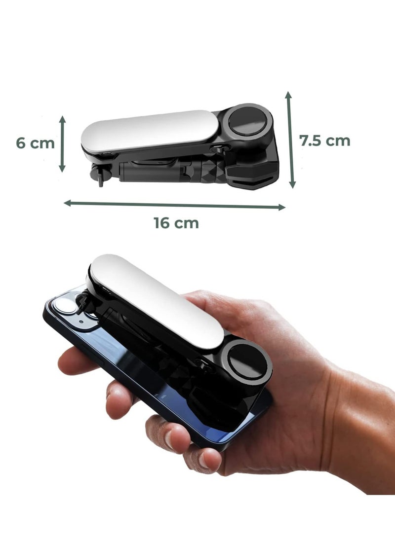 Gimbal Stabilizer For Smartphones, 360° Rotation Tripod with Wireless Remote Fill Light, Portable Phone Holder Auto Balance 1-Axis Gimbal for Filming Bluetooth Selfie Stick Mobile Phone Holder