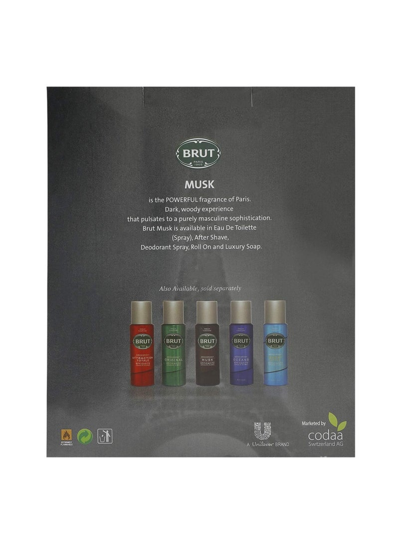 Musk For Men  Eau De Toilette Perfume 100 Ml   Deodorant Spray  200 Ml  Combo Pack
