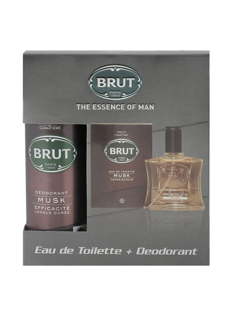 Musk For Men  Eau De Toilette Perfume 100 Ml   Deodorant Spray  200 Ml  Combo Pack