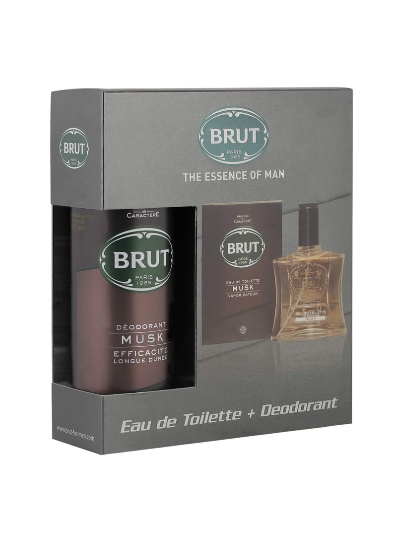 Musk For Men  Eau De Toilette Perfume 100 Ml   Deodorant Spray  200 Ml  Combo Pack