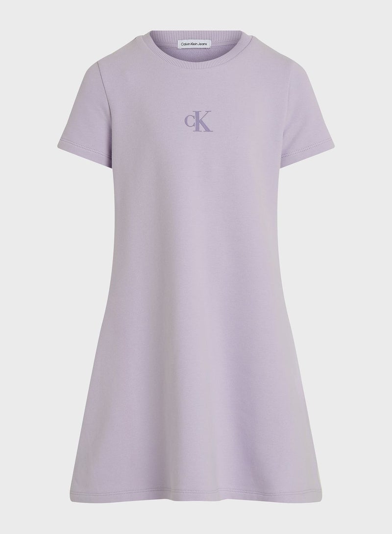 Kids Logo Terry Fit Midi Dress