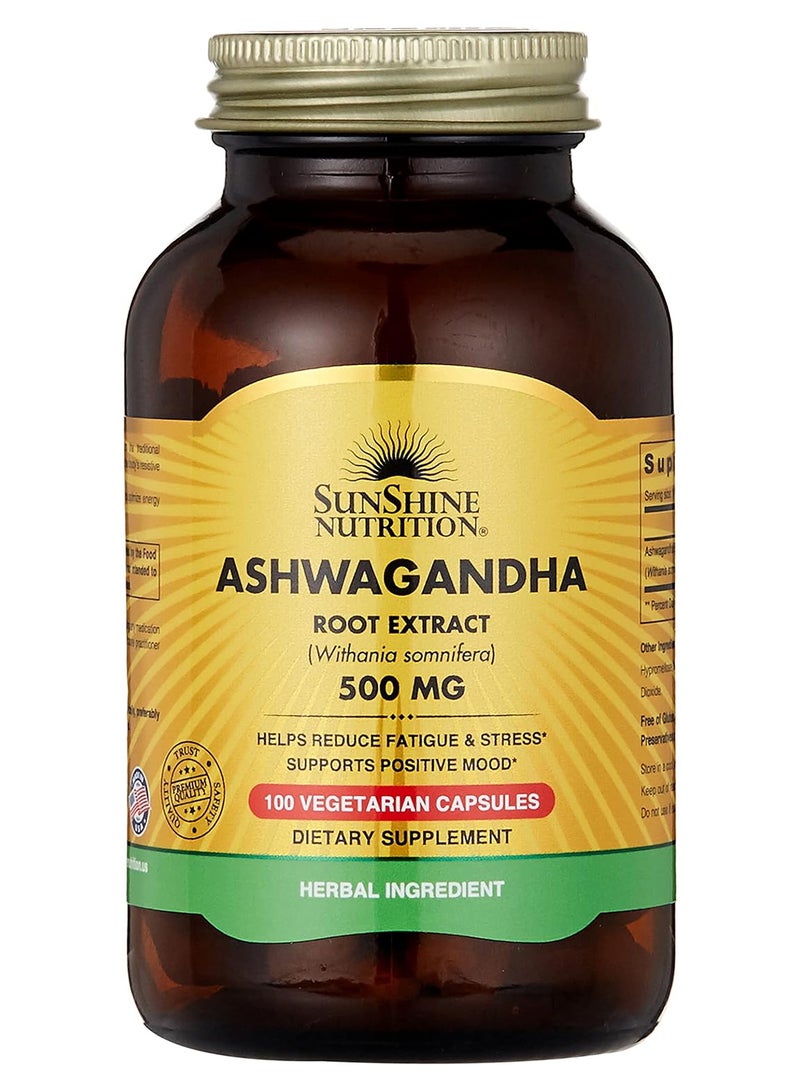 Ashwagandha 500Mg Root Extract Dietery Supplement Helps Reduce Fatigue And Stress Supports Positive Mood Herbal Ingredient 100 Vegetarian Capsules