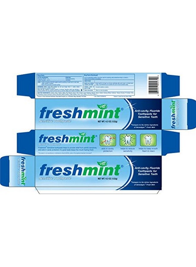 Fresh Mint Sensitive Fluoride Anticavity Toothpaste For Sensitive Teeth 4.3 Ounces (122G)