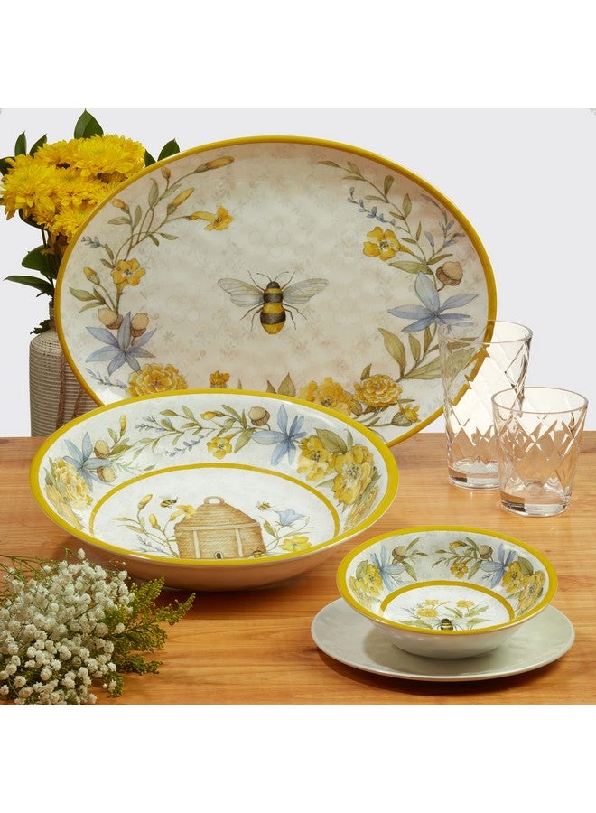 Bee Sweet 11 Melamine Dinner Plate Set Of 6 Multicolor Large