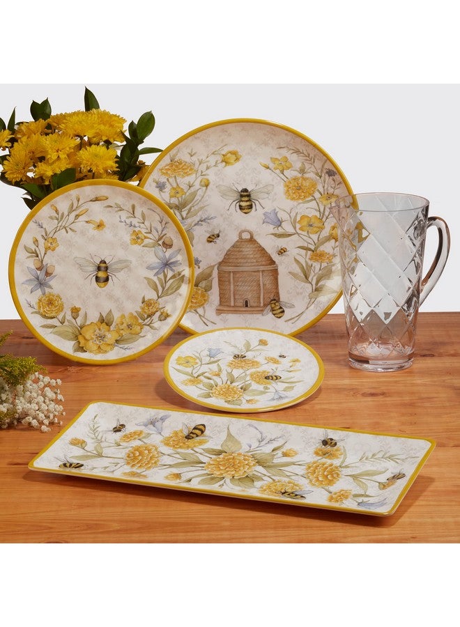 Bee Sweet 11 Melamine Dinner Plate Set Of 6 Multicolor Large