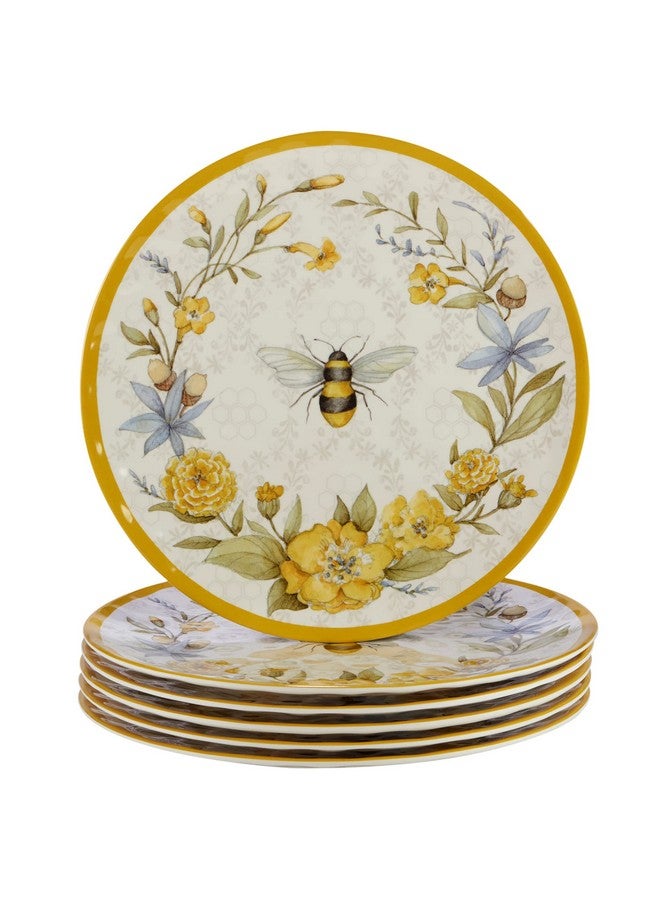 Bee Sweet 11 Melamine Dinner Plate Set Of 6 Multicolor Large