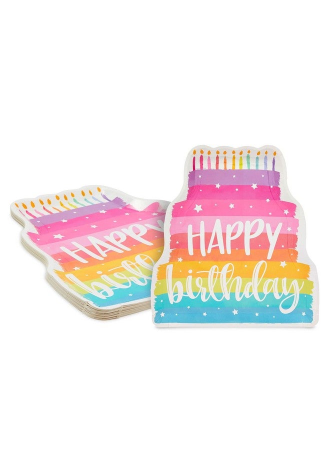 Happy Birthday Cake Diecut Paper Serving Plates (13 X 15 In 15 Pack)