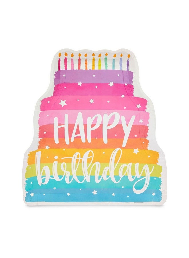 Happy Birthday Cake Diecut Paper Serving Plates (13 X 15 In 15 Pack)