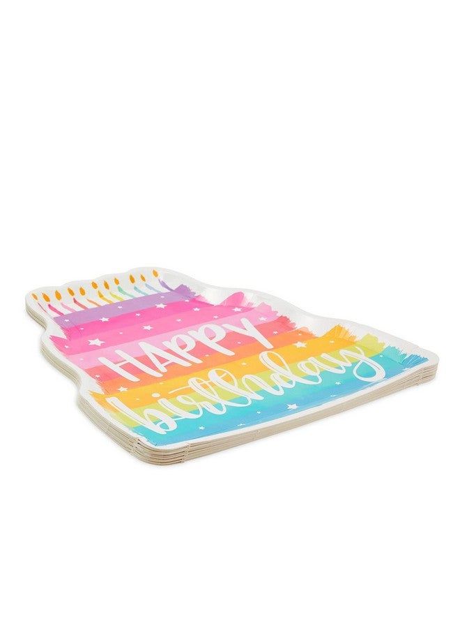 Happy Birthday Cake Diecut Paper Serving Plates (13 X 15 In 15 Pack)