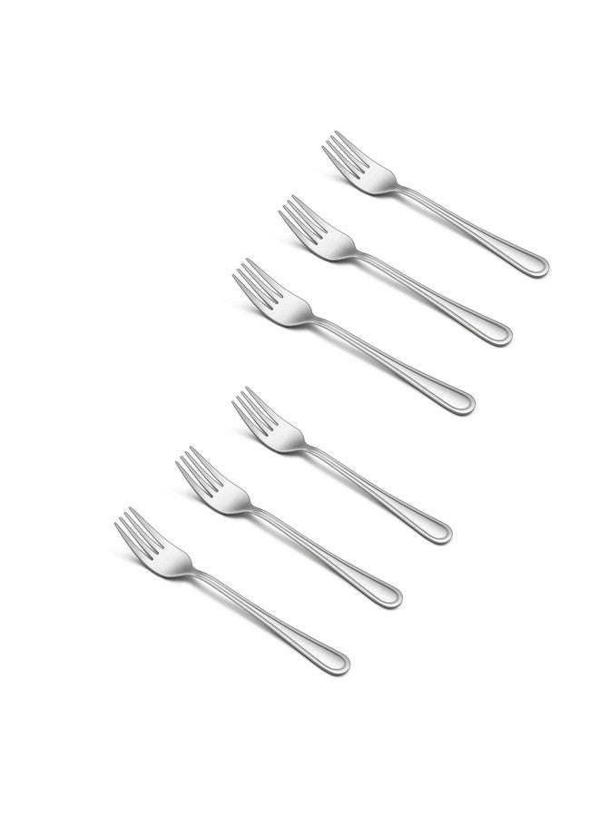 Toddler Forks 6 Pcs Stainless Steel Kids Utensil Small Fork For Child Self Feeding With Line Patterned Edge Non Toxic & Healthy Mirror Surface & Dishwasher Safe Easy To Grip