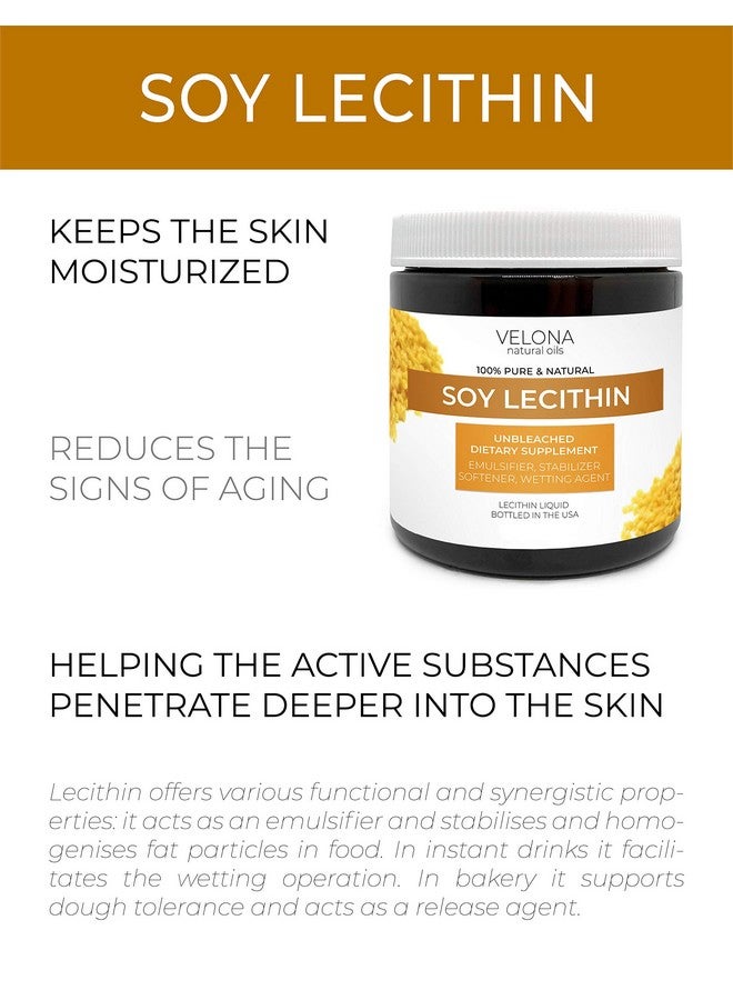 Pure Liquid Soy Lecithin 4 Oz Food Grade Unbleached Emulsifier Stabilizer Softener Smoother Wetting Agent Use Today Enjoy Results