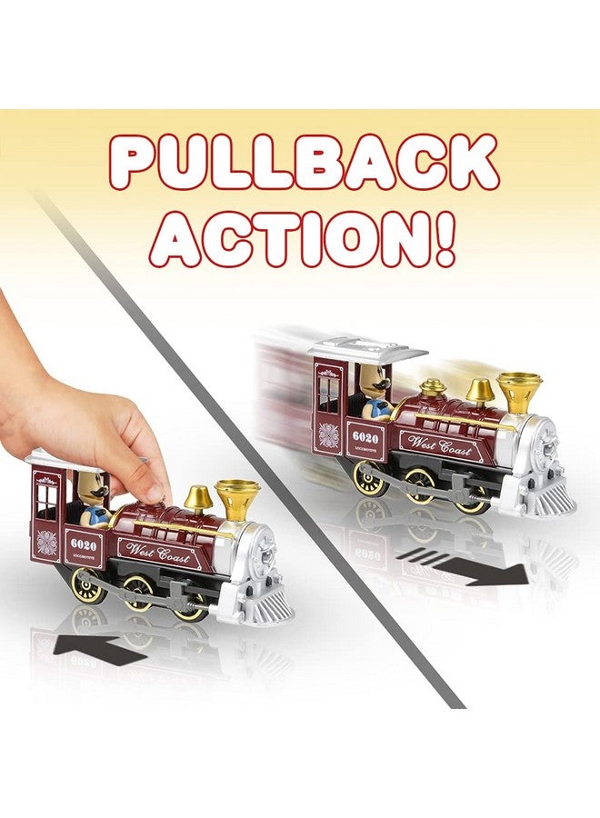 Pull Back Train Toys For Kids Set Of 2 Diecast Metal Train With Sound Effects And Pullback Action Choo Choo Trains For Boys And Girls Great Birthday Idea