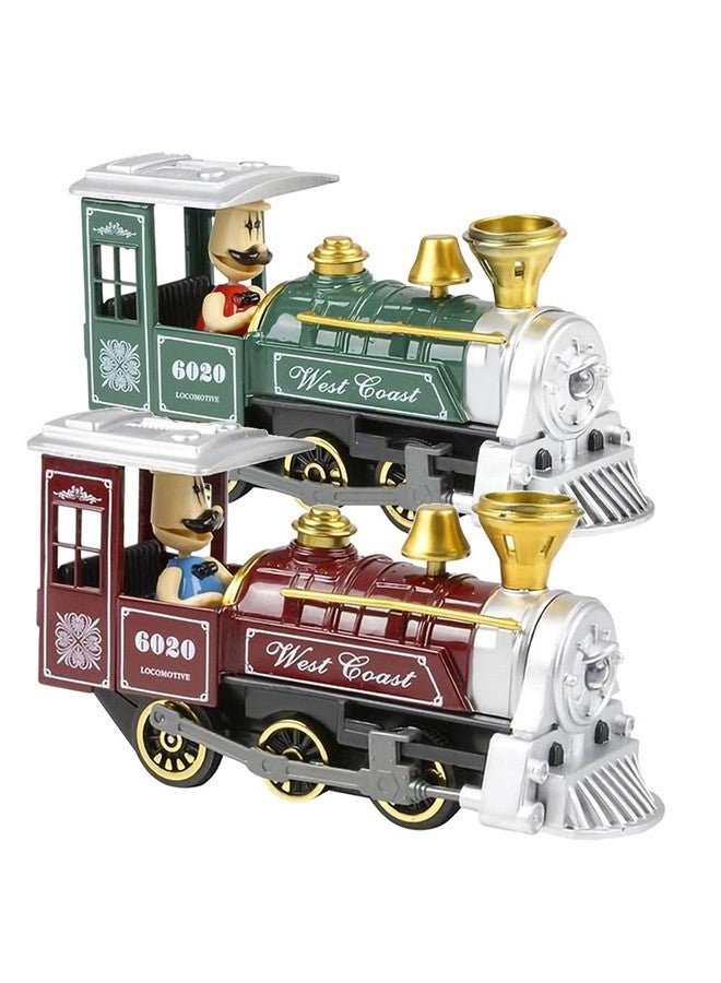 Pull Back Train Toys For Kids Set Of 2 Diecast Metal Train With Sound Effects And Pullback Action Choo Choo Trains For Boys And Girls Great Birthday Idea
