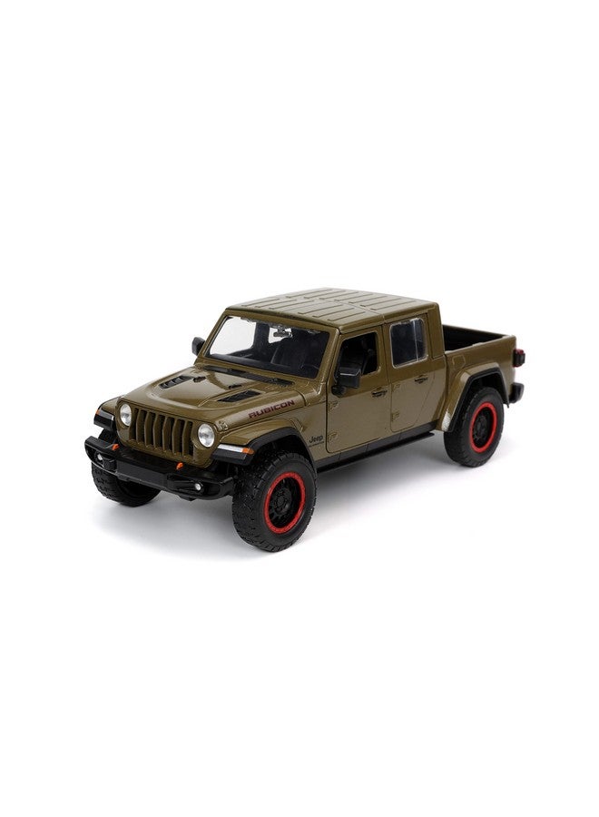 Just Trucks 1:24 2020 Jeep Gladiator Diecast Car Brown With Tire Rack Toys For Kids And Adults
