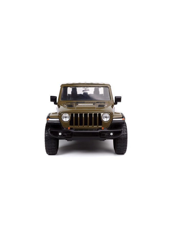 Just Trucks 1:24 2020 Jeep Gladiator Diecast Car Brown With Tire Rack Toys For Kids And Adults