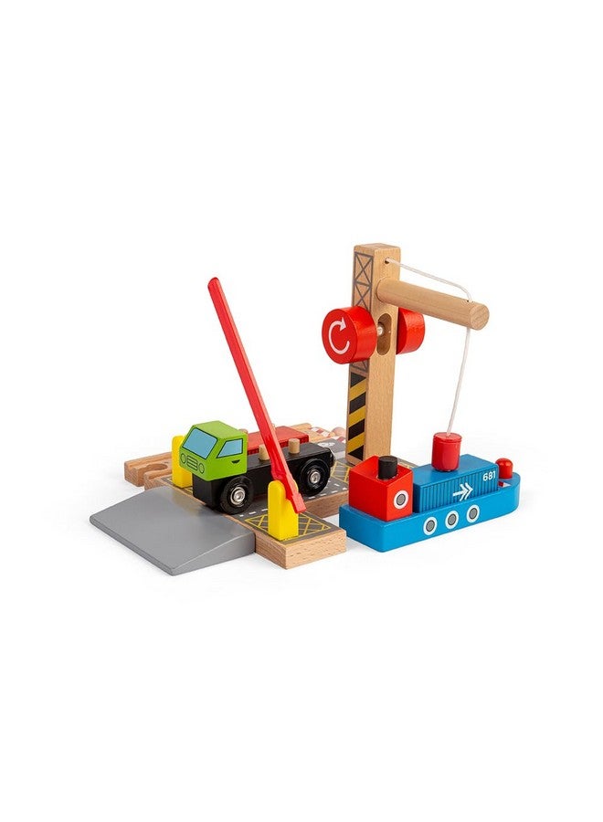 Shipping Container Yard Wooden Toys Wooden Crane Wooden Train Track Accessories Bigjigs Train Accessories Train Toy Kids Train Set