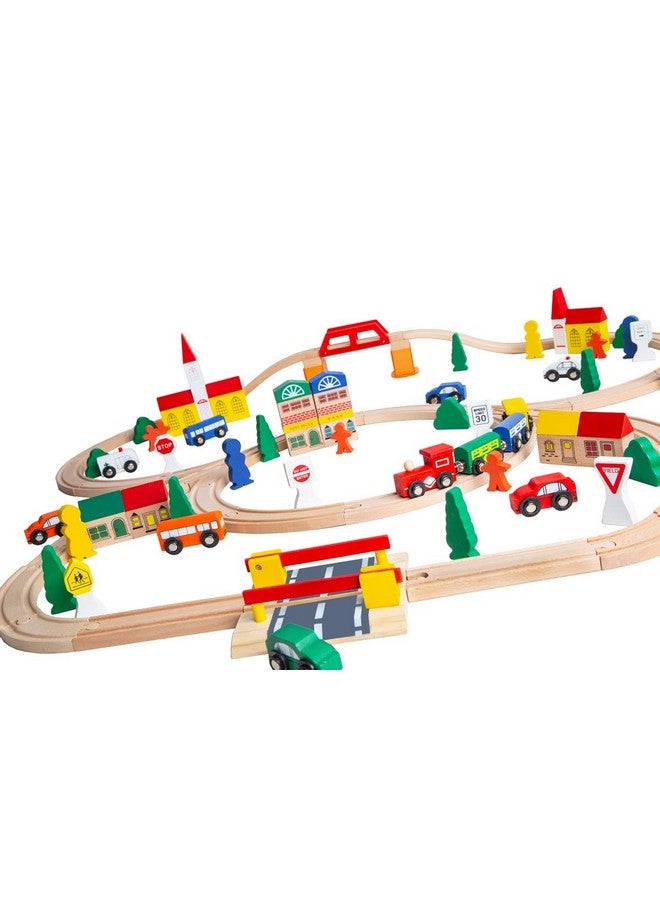 Toys 100 Piece Triple Loop Wooden Train Set Track Generic Fits Thomas Brio